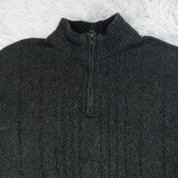Tricots St. Raphael Mens Sweater Gray XL Mock Neck 1/4‎ Zip Sweatshirt Textured - Picture 5 of 10